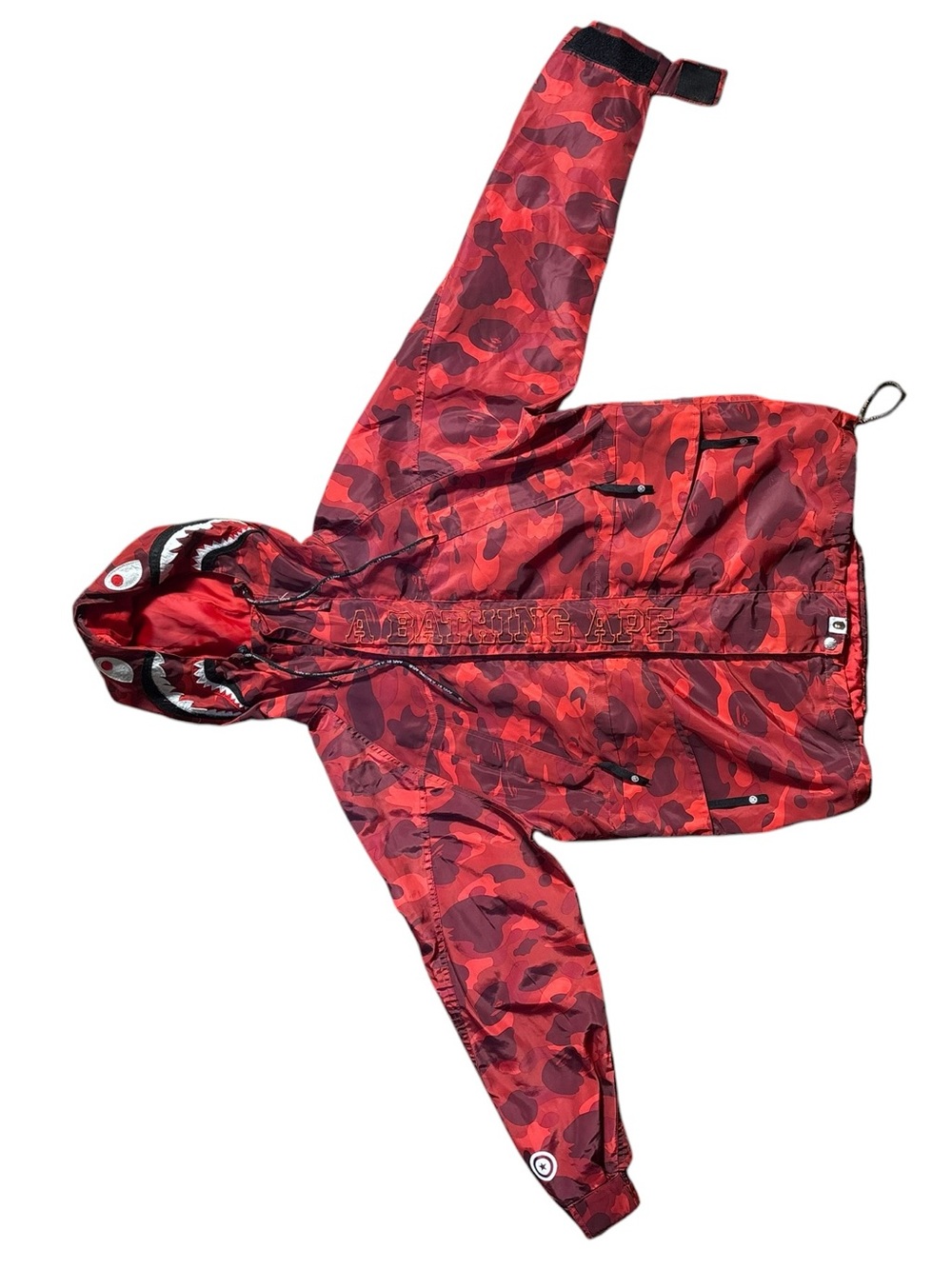 BAPE Red Camo Shark Snowboard Jacket XXL A Bathing Ape Color Camo WGM M-65 Parka